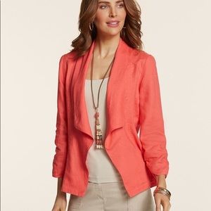 Chico’s Drape Front Linen Jacket 3